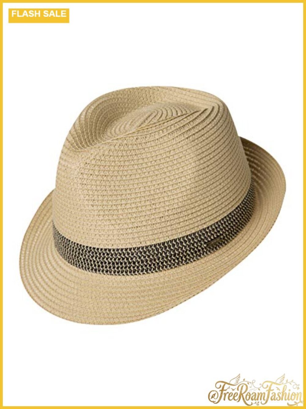 Packable Straw Fedora Panama Sun Beach Hat Cuban Trilby Adjustable